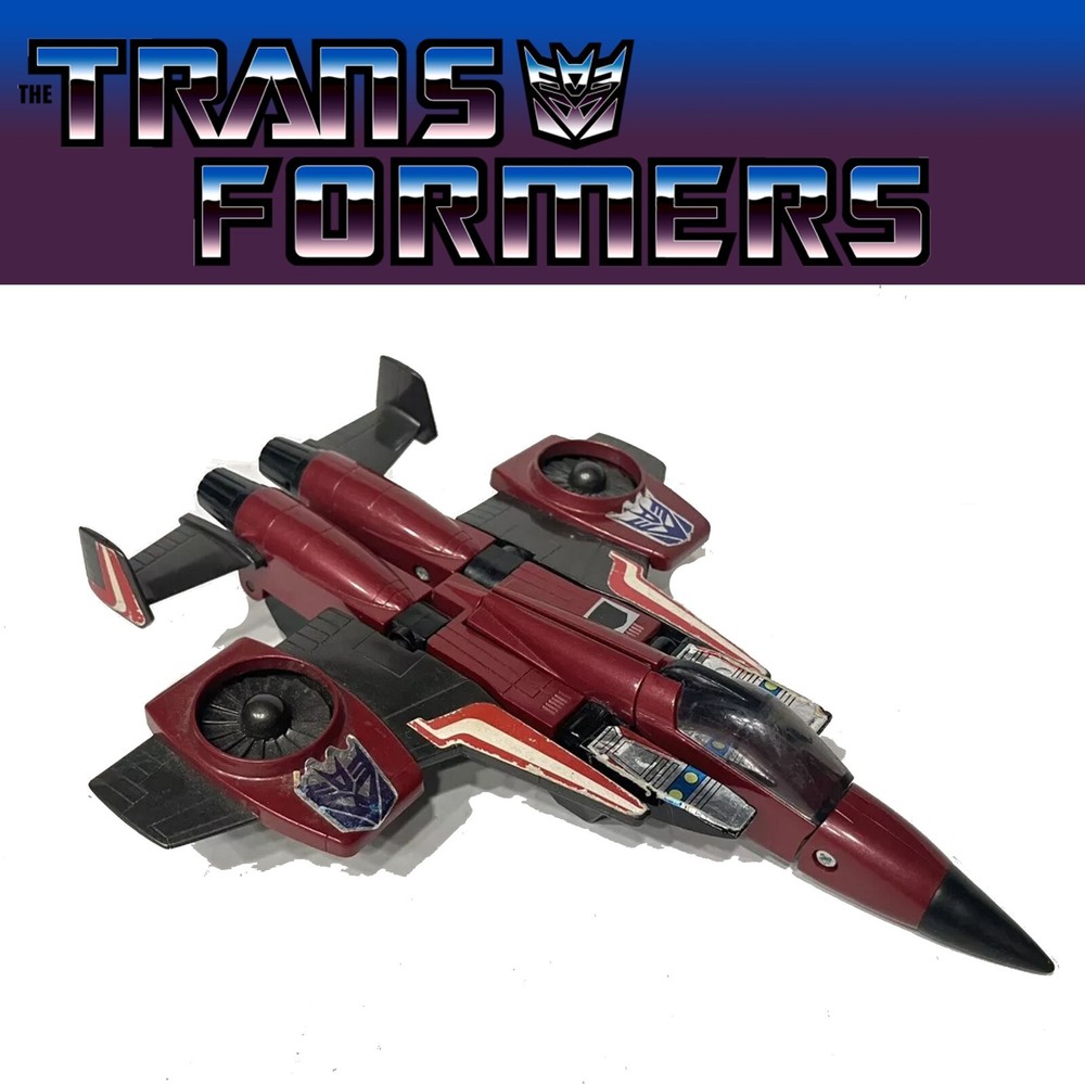 Transformers G1 Thrust Figure Maroon Seeker Jet  1985 Hasbro