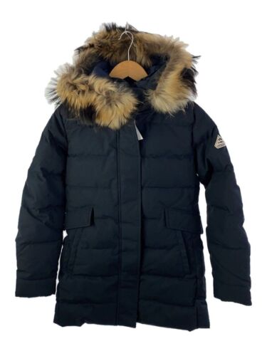 Pyrenex Down Jacket Long 38 Nylon Navy HWK037 Sagafurs Used