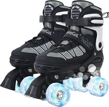 Patines para ni os y ni as, patines cu druples ajustables con ruedas iluminadas