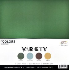 PP 12X12 Paper Pack Solids 80 Cardstock Fresh Picked 2 Variety Green Blue Brown