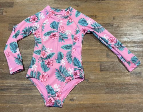 Girls size 4 Pink Long sleeve swimsuit surfsuit PIPING HOT UPF50+ NEW - Picture 2 of 5