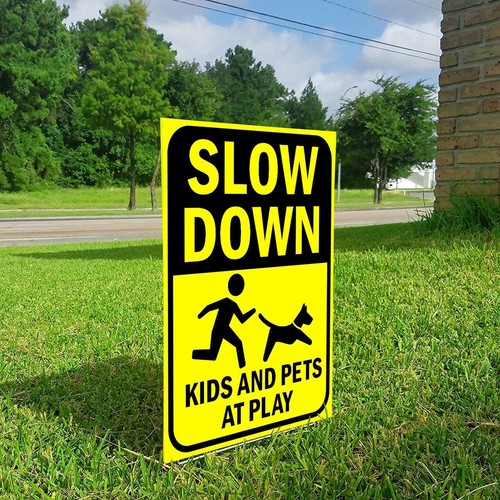 Premium Double-Sided Slow Down Signs for Neighborhoods: Coroplast Yard Signs - Bild 9 von 9