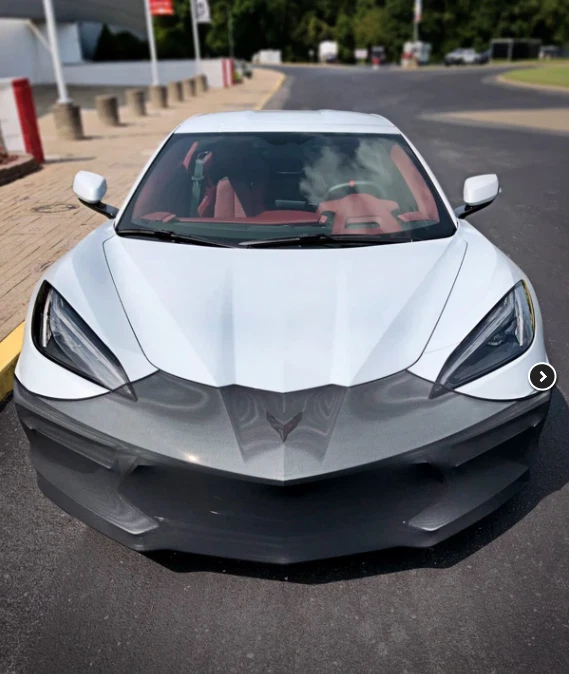 2020 -2024 C8 Corvette Front Bumper Nose Mask Bra Mesh NoviStretch EASY ON & OFF - Image 4 of 4