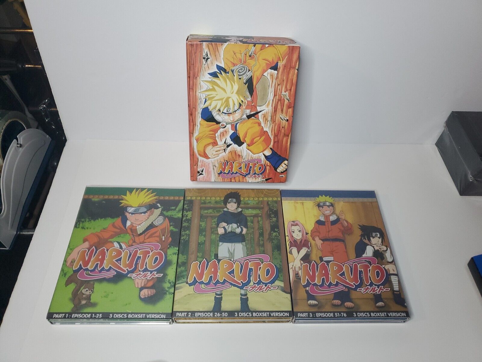 Naruto Shippuden Anime JAPANESE Version Parts 1,2,3 (Episodes 1-76) DVD  Boxsets