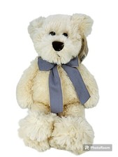 Toys R Us Animal Alley Teddy Bear Plush Tan Cream W/Bow And Tag 18  Stuffed Toy