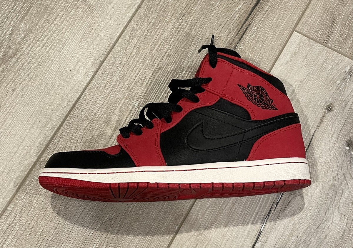 Pre-Owned 2013 Nike Air Jordan 1 Mid Gym Red Black Men's Size 8