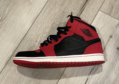 Pre-Owned 2013 Nike Air Jordan 1 Mid Gym Red Black Men's Size 8