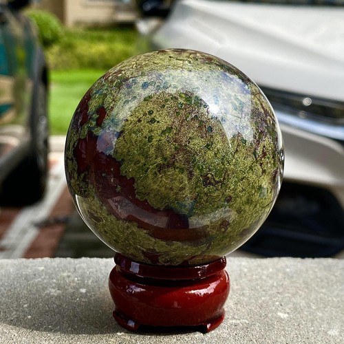 1.15LB Dragon Blood Stone Ball Natural Quartz Ore Body Polishing Ball - 第 5/12 張圖片