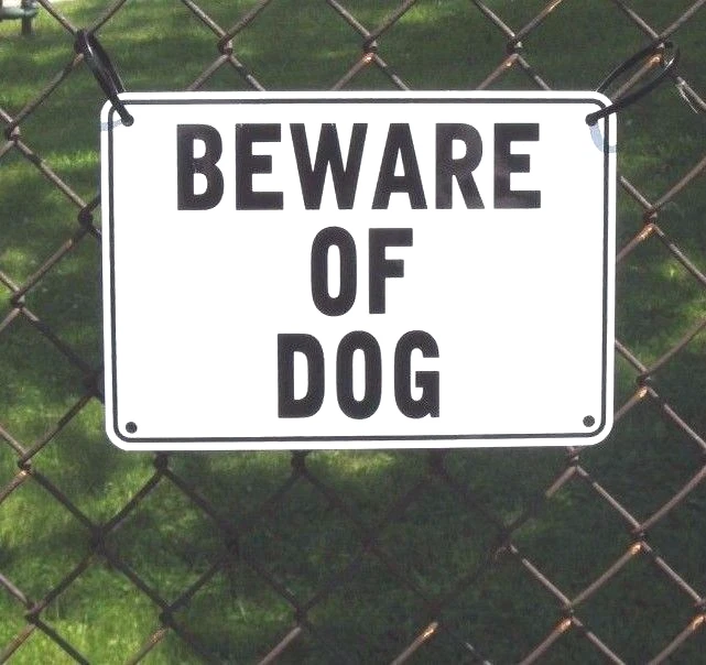 Предупреждающие знаки BEWARE OF DOG 10 x 7 дюймов, набор из 3 знаков, тяжелый алюминий - Изображение 2 из 4