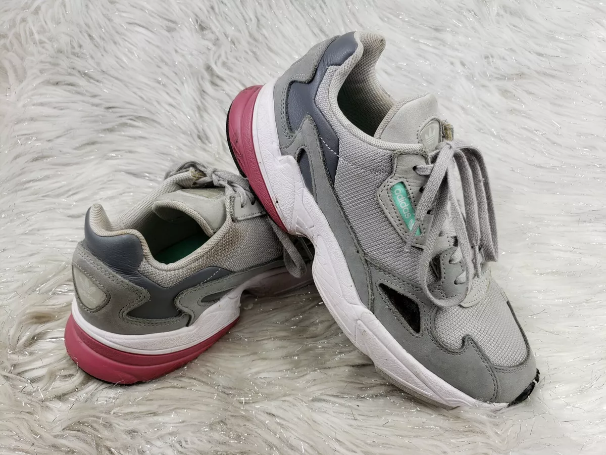 adidas FALCON Women D96698 Grey Trace Maroon Size 9 Sneakers