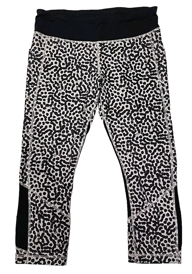 Pantalones LuluLemon Pace Rival Crop Luxtreme Ace Spot Grano Malla Guepardo Talla 10