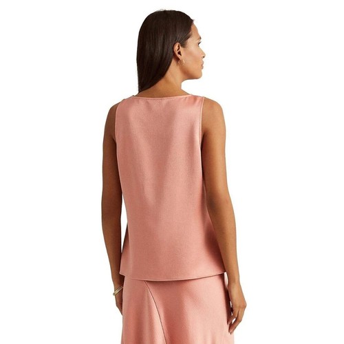RALPH LAUREN Ladies Pink Textured Sleeveless Scoop Neck Blouse L / Large - Picture 4 of 4