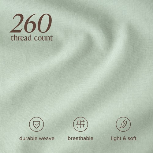 Bare Home 100% Organic Cotton Percale Sheet Set - 300 Thread Count - Lightweight - Picture 81 of 119