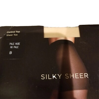 NEW Talbots Silky Sheer Control Top Pantyhose Size B Pale Nude
