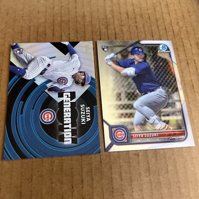 SEIYA SUZUKI RC 2022 Bowman Chrome #69 & Topps Generation Now