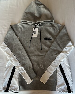 Nike x Sacai Hoodie Pullover Grey/Black/White CV5727-063 Mens Sz