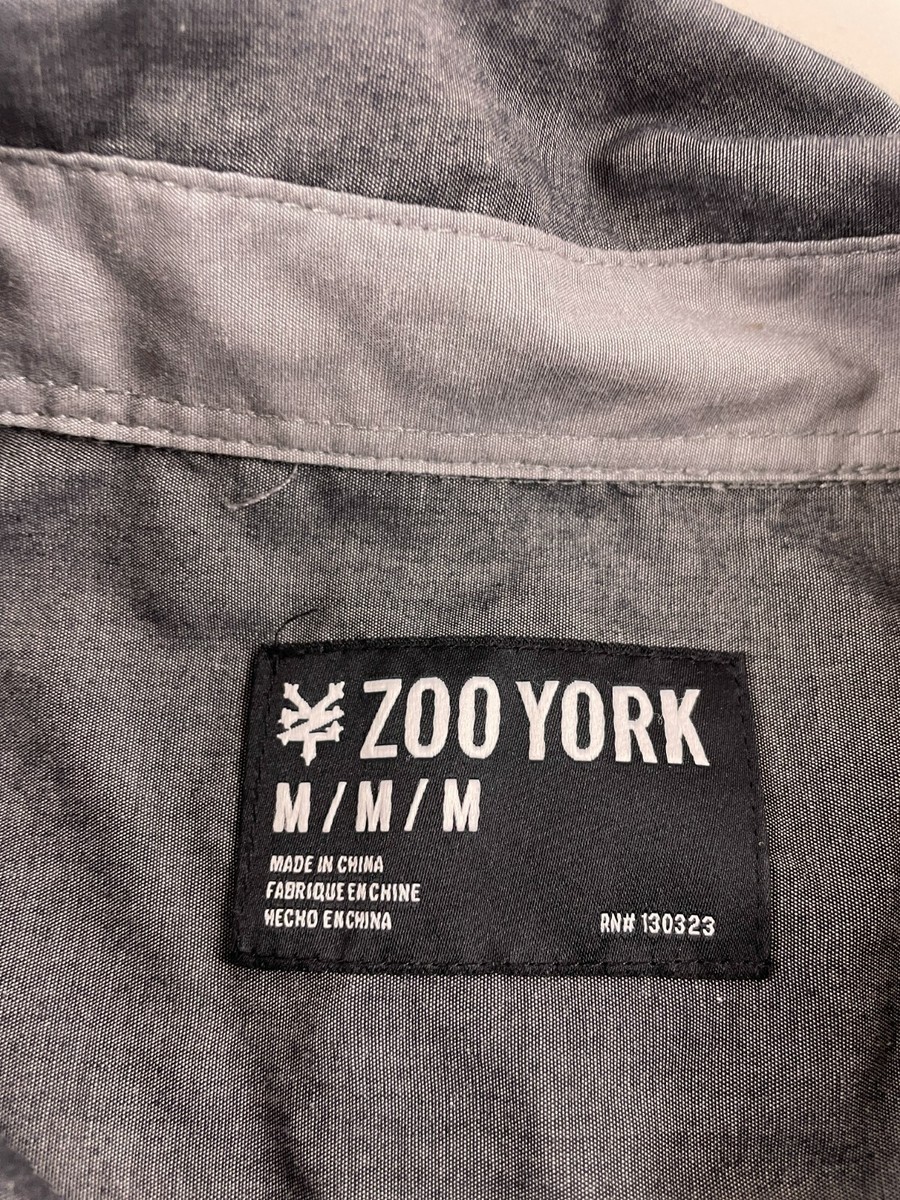 Zoo York Shirt Men's Size Medium Solid Gray Short Sleeve