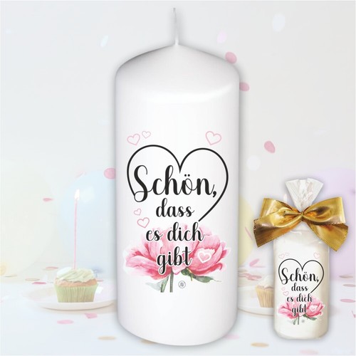 Geburtstagskerze Kerze Stumpenkerze zum Geburtstag mit Spruch Ø 5cm H 10,5 cm - Bild 9 von 32