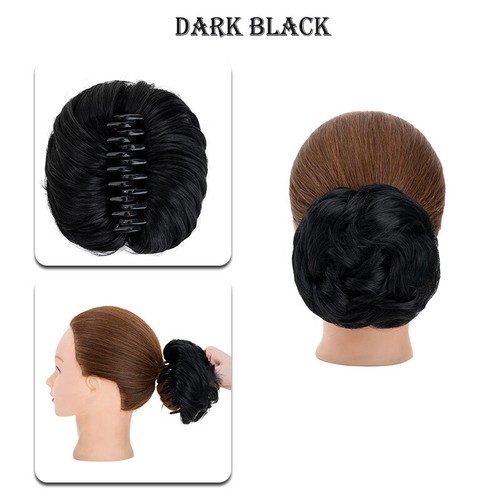 Curly Messy Bun Hair Piece Updo Thick Claw Clip in Hair Extensions Real As Human - 第 31/41 張圖片