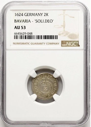German States Bavaria 1624 2 kreuzer NGC AU53 #5067