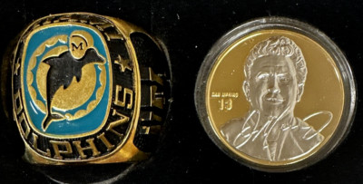 Dan Marino Coin #121 of 2500 24K Gold Plated 2-tone Coin & Team Ring ...