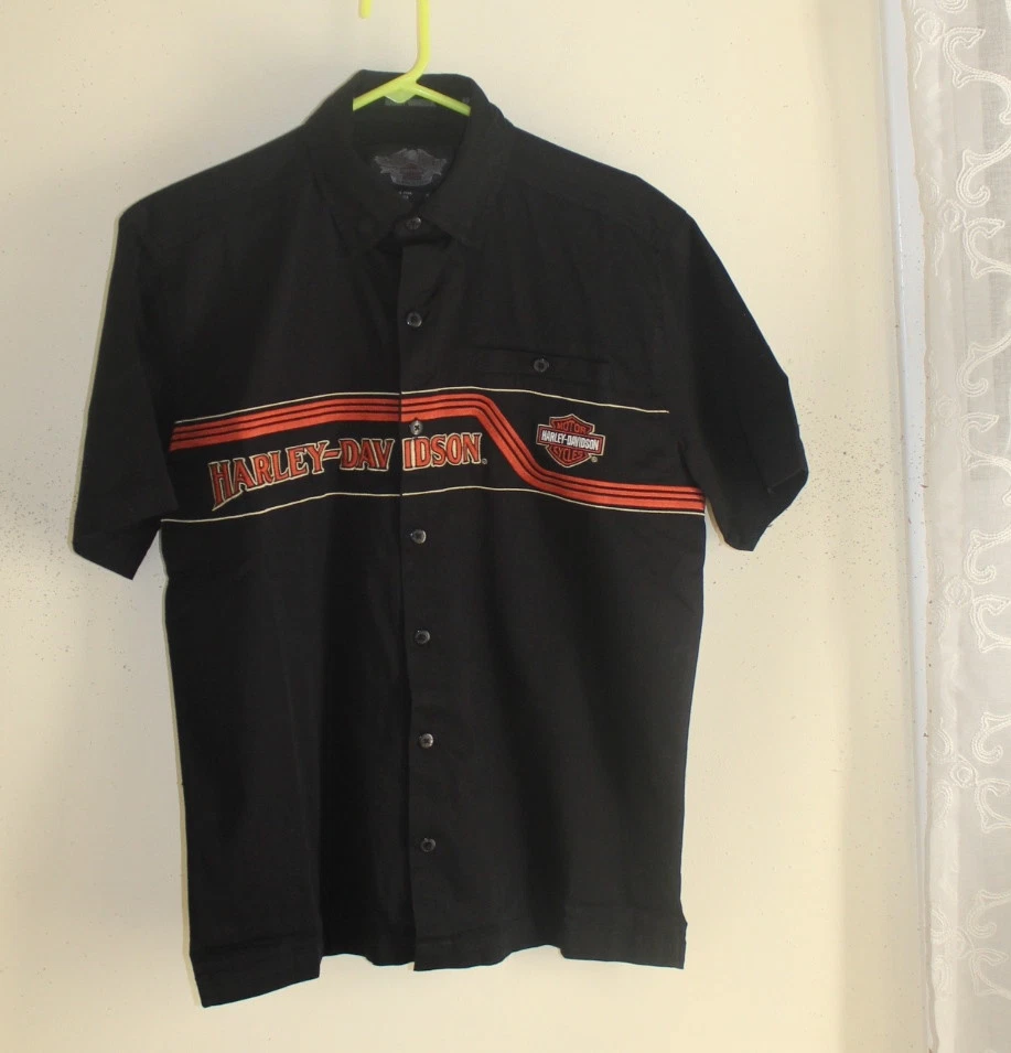 Harley Davidson's Homme Garage Moto Travail Chemise Taille S -menthe Condition - Photo 2/4