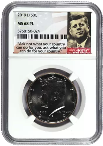 2019-D NGC MS68 PL Clad Kennedy Half Dollar