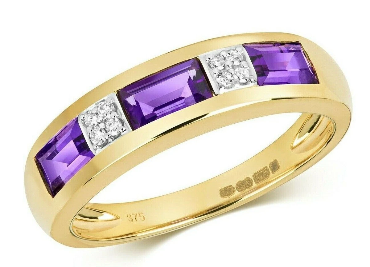 Amethyst and diamond eternity ring deals