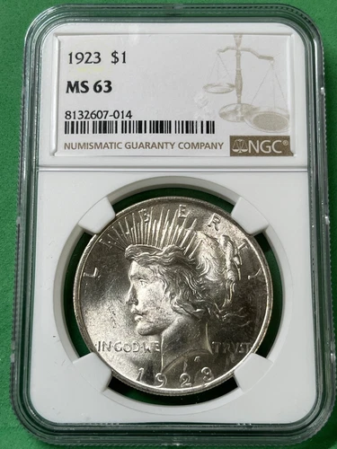 1923 Peace Dollar NGC MS63