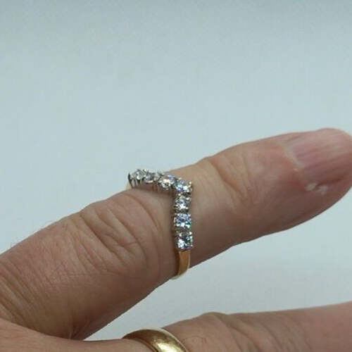 14ct Yellow gold DQCZ wishbone Eternity ring size M weight 1.8 grams - Picture 8 of 10