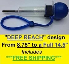 CS1 14" Gold Prospecting Crevice Sniping Bulb Suction Tool +Tether DEEP REACH