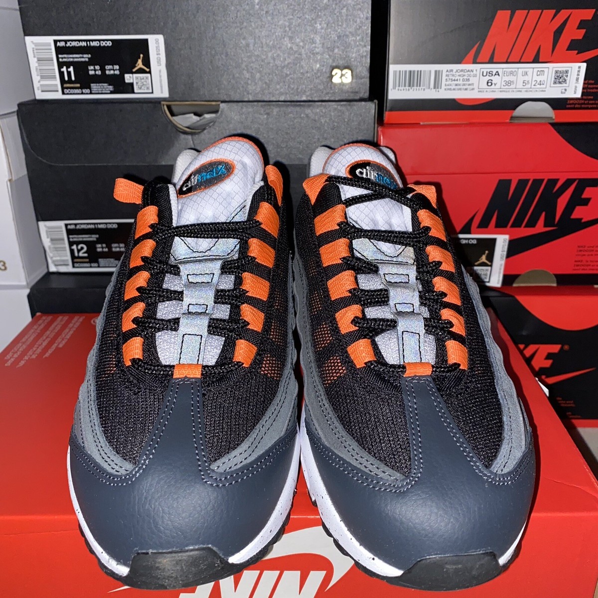 Nike Air Max 95 Black Speckled Grey Turf Orange Blue CZ0191