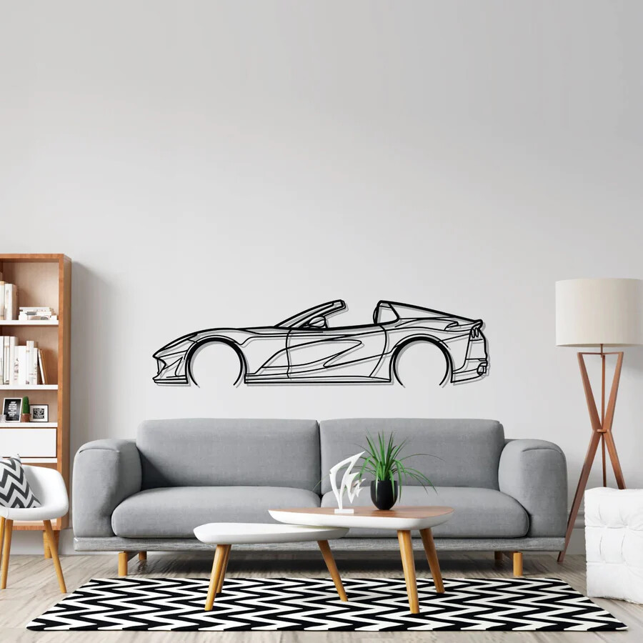 Wall Art Home Decor 3D Acrylic Metal Car Auto Poster USA Silhouette F-Type R