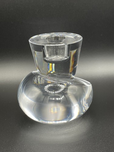 Due Portacandele Steuben Geometrico Cristallo Arte Vetro 4” H Firmati - SPLENDIDO! - Foto 4 di 15