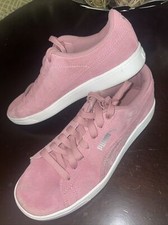 PUMA PINK SHIMMER Suede SOFT FOAM womans 6 US Casual Sneakers Trainers Girls NEW