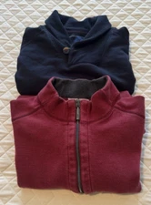 Lot of 2 Tommy Bahama Mens Size Small Pullover Sweaters Blue and Red
