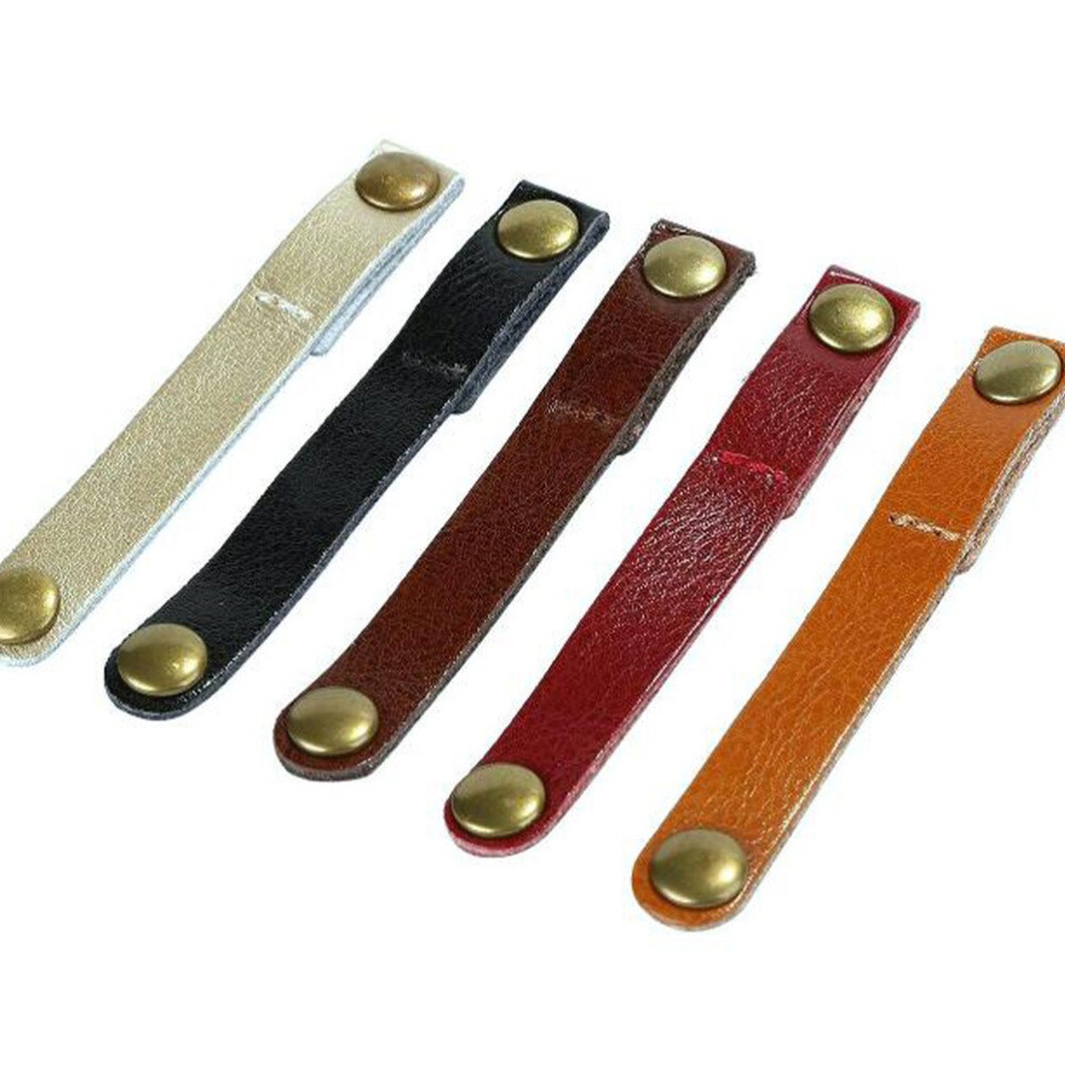 10PCS Garage Organization Cable Straps Earphone Winder Leather Data
