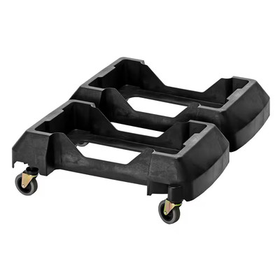 Alpine Industries Trash Can Dolly 23-Gal Interlocking W/ Swivel Black (2-Pack)