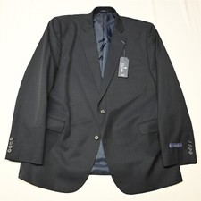 NEW Stafford 48L Navy Blue Stretch Wool Mens Suit Jacket Sport Coat