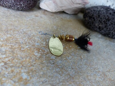 SPINNER MEPPS AGLIA MOUCHE  IN GOLD MIT FLIEGE IN SCHWARZ NEU