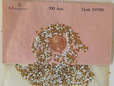 SS8 CLEAR GLASS 17PP VINTAGE PACKAGE 1200 GERMANY RHINESTONES LOT JEWELRY REPAIR