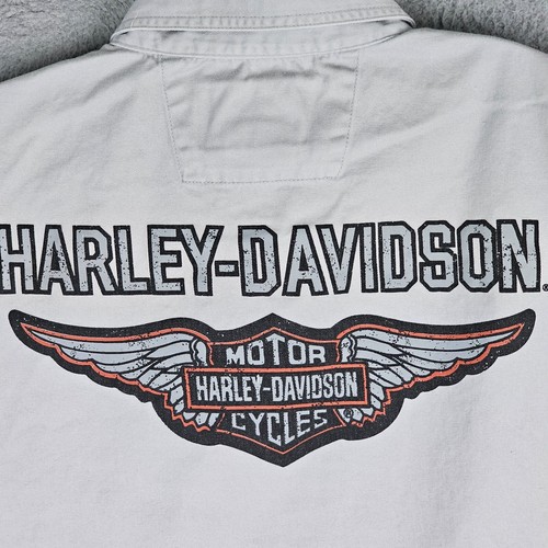 Y2K Harley Davidson Button Vest Men's Medium Cut Off Sleeves - Picture 3 of 9