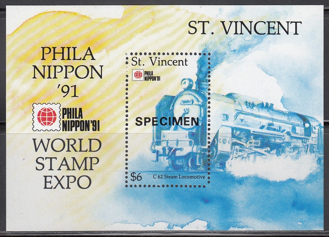 Specimen, St. Vincent Sc1499 Phila Nippon 91, Train, Locomotive | eBay