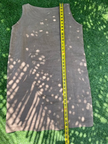 VTG Zoran Shift Dress 100% Linen Women's Sz Large Brown USA Lightweight VGC - Picture 5 of 6