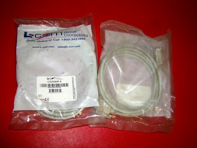 LOT 2 L-COM CS2N9MF-6 D-sub Cable Assembly DB9 male to female connection NEW