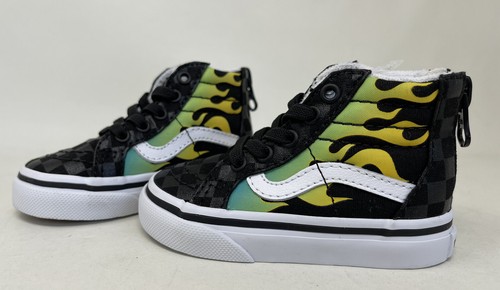 VANS TODDLER SK8-HI ZIPSneakers/High Tops Size 4/GLOW IN DARK/free Shipping/rare - Picture 8 of 11