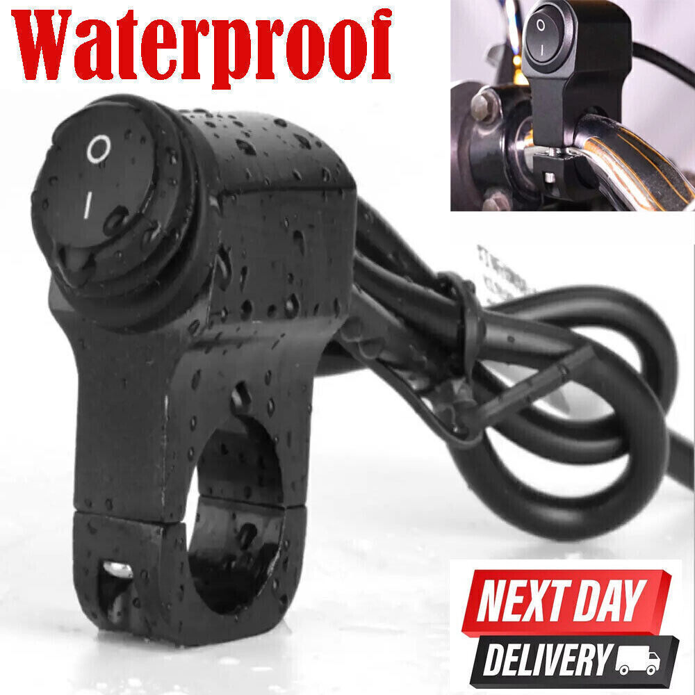 Waterproof Motorbike Motorcycle Handlebar Headlight Fog Spot Light On Off Switch