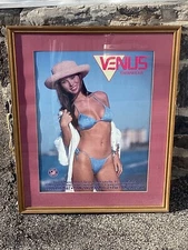 Vintage 1990’s Framed 31.5x25.5in Venus Swimwear Advertisement Poster *RARE*