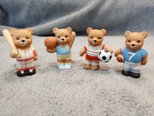 Vintage Homco Sports Bears Figurines Baseball Basketball Soccer Football