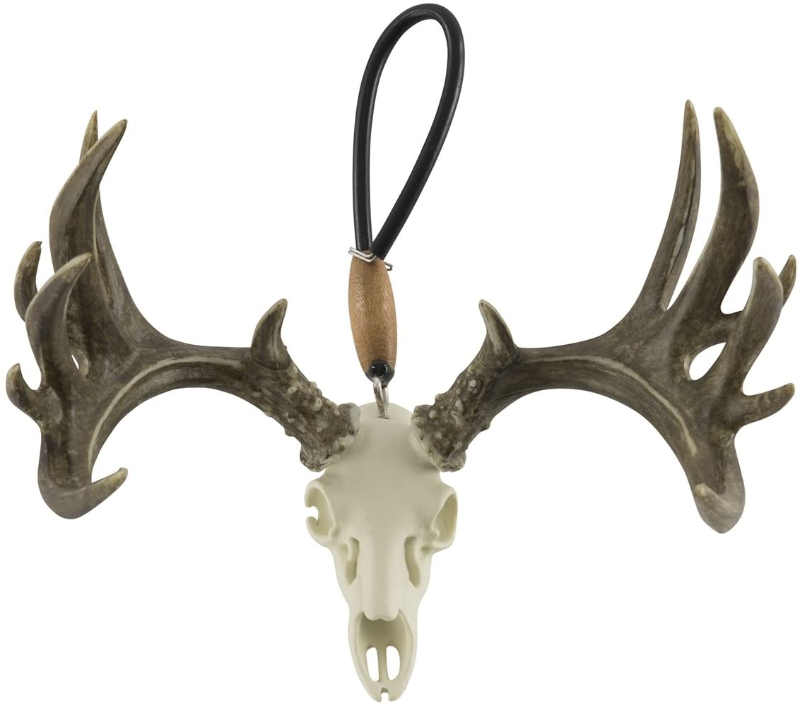Shedz Whitetail Deer Skull Antlers Figurine Rearview Mirror Hanger Big